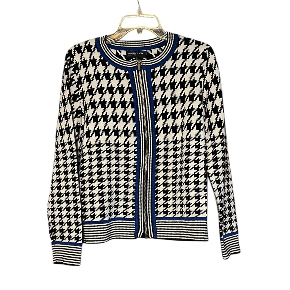 Black and White Houndstooth Cardigan